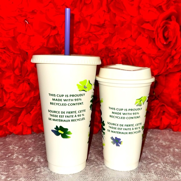 NWT🌿Starbucks Spring 2025 Earth Day Plastic Venti Cold, Grande Hot Reusable Cups - Picture 2 of 5